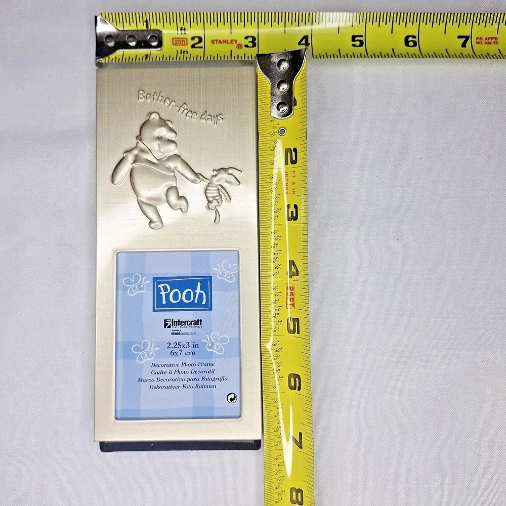 Disney Pooh & Piglet Bother Free Day Metal Picture Frame Embossed Brushed Photo